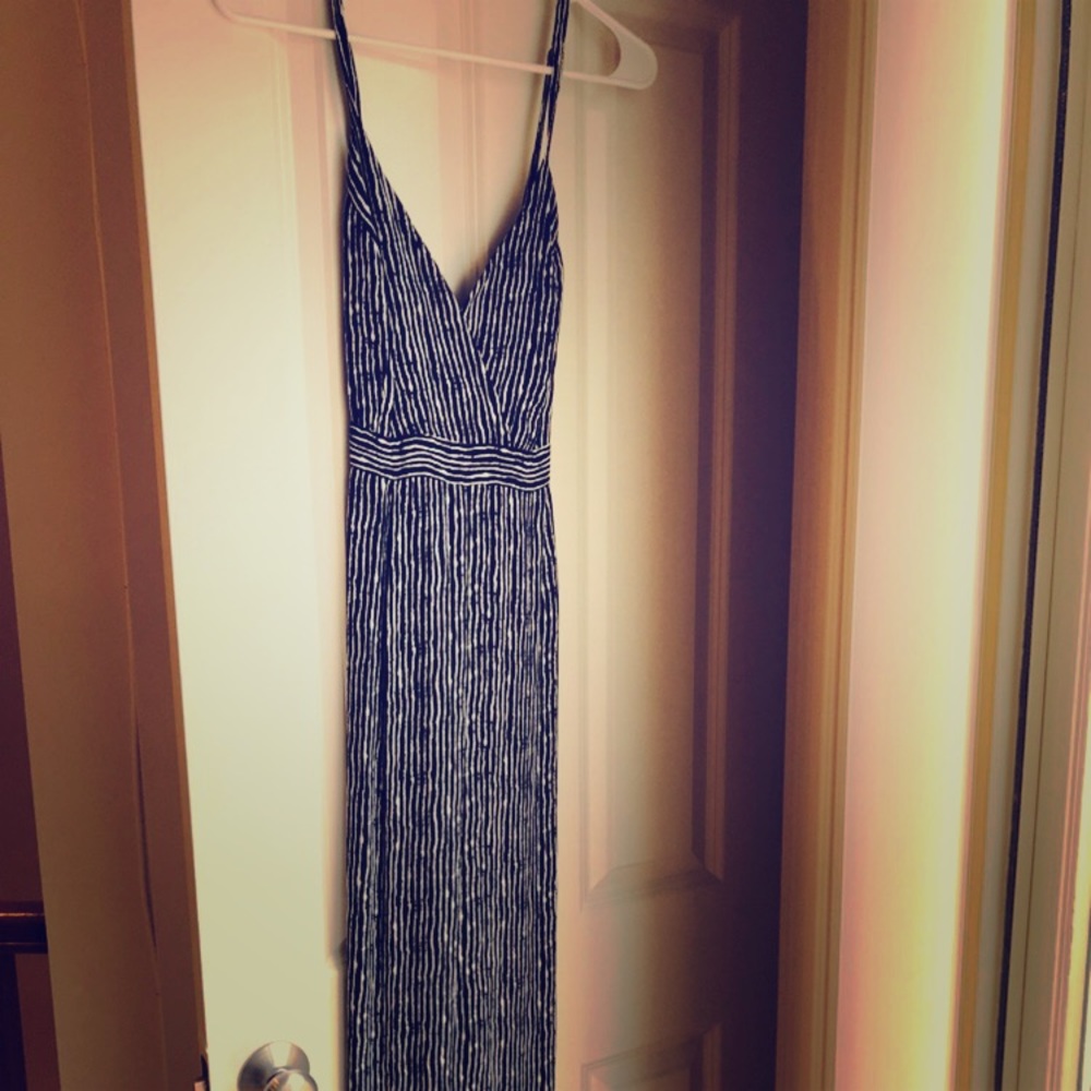 Black and white stripped spaghetti strap jumpsuit